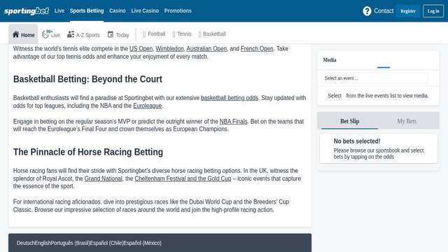 Sportingbet casino screenshot